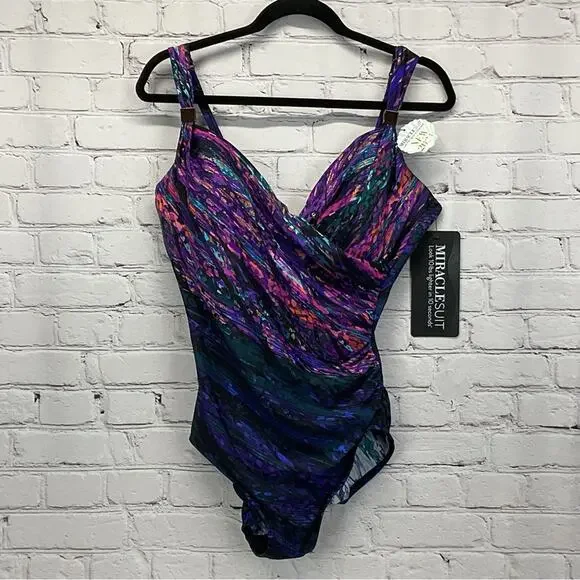 MiracleSuit One Piece Swimsuit Womens Size 16 Mood Ring Siren Flattering Fit NWT - Picture 1 of 14